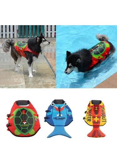 Suntek Pet Köpek Can Yeleği Yüzme Yelek Mayo Kostüm Kaplumbağa-l