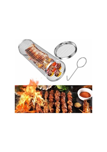 Taşınabilir Izgara Sepeti, Silindirli, Izgara Ağı, Paslanmaz Çelik, Izgara Silindiri, Her Türlü Sebzeye Uygun, French-b