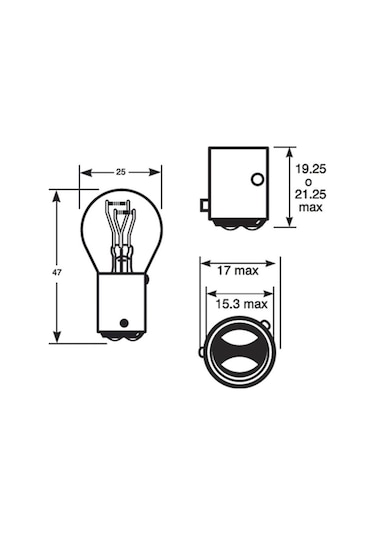 10 Adet 12v 1016 P21/5w Stop Ampulü Çift Duy Yakın Tırnak