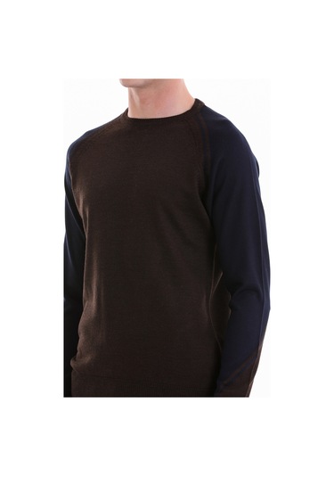 Hatemoğlu Kahverengi Regular Fit Jakarlı Bisiklet Yaka Yünlü Triko Kazak 3 Kahverengi