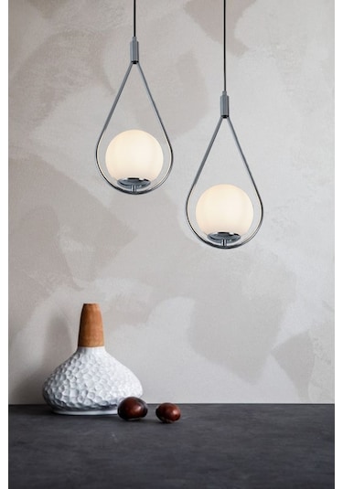 Tt024-2Y-Sy-Kr Tt Aydınlatma Mat Siyah-Krom 2 Li Yuvarlak Avize