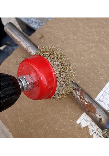 5 Parça Pimli Tel Fırça Seti 5'Li Matkap Hobi Fırça Set