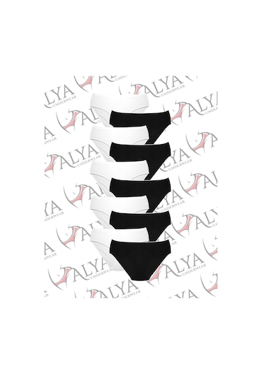 Alya Underwear Kadın Külot Basic Slip Renkli Pamuklu Iç Çamaşırı 10'lu Paket Multicolor-x32 Siyah - Beyaz X30
