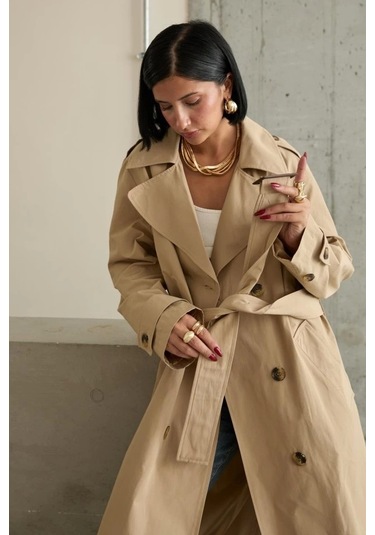 Camel Uzun Kemerli Trençkot CAMEL