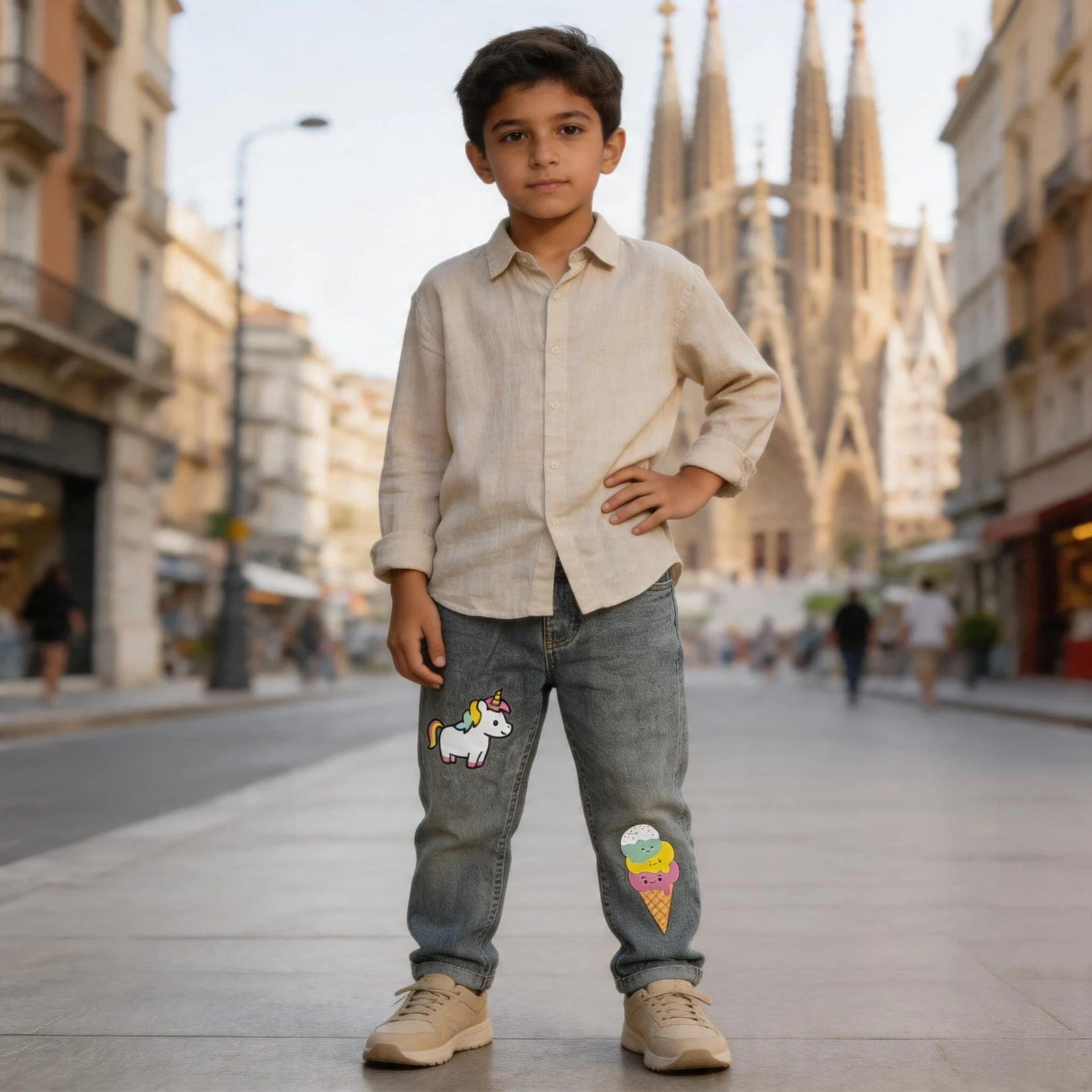 Kaizer Jeans Füme Dondurma Desenli Çocuk Pantolonu