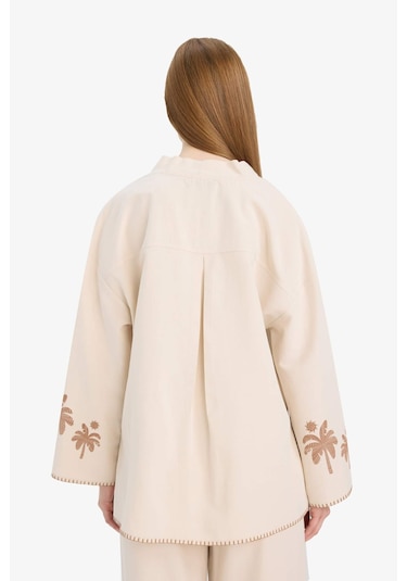 Defacto Relax Fit Baskılı Keten Karışımlı Uzun Kollu Kimono F1406ax25smer42 Ekru Defacto Relax Fit Baskılı Keten Karışımlı Uzun Kollu Kimono F1406ax25smer42 Ekru