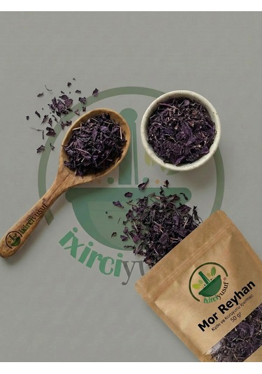 Mor Reyhan Kırmızı Reyhan Purple Basil Reyhan Otu Ocimum Basilicum Var. Purpurascens Doğal Kurutulmuş 50 G