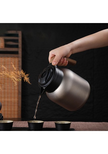 Suntek Yalıtımlı Paslanmaz Çelik Kahve Sürahisi Su Ofis Gri