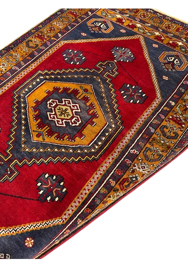 El Dokuma Vintage Yahyalı Halısı 120x211 Eskitme Yün Halı