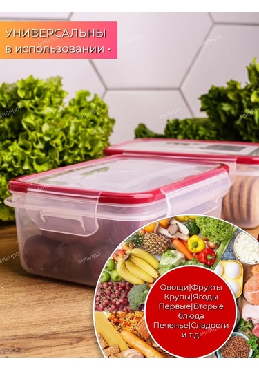 Polimerbyt 500 Ml 2'li Hava Geçirmez Yemek Kabı 334140023 Kırmızı