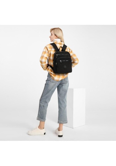 Krinkıl Kumaş Unisex Sırt Çantası 1207 Siyah
