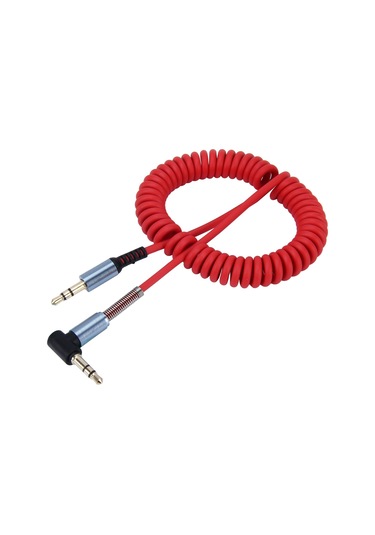 Sones 3,5 Mm 3 Kutuplu Erkekten Erkeğe Fişli Ses Aux Geri Çekilebilir Sarmal Kablo, Uzunluk: 1,5 M Kırmızı