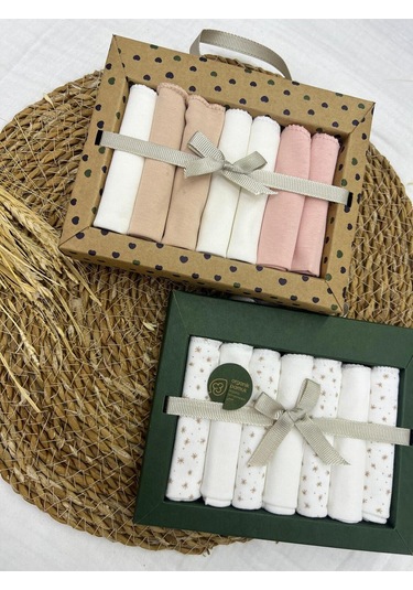 Desenli Penye Bebek Ağız Mendili 7'li 2 Paket 2025 Mö062