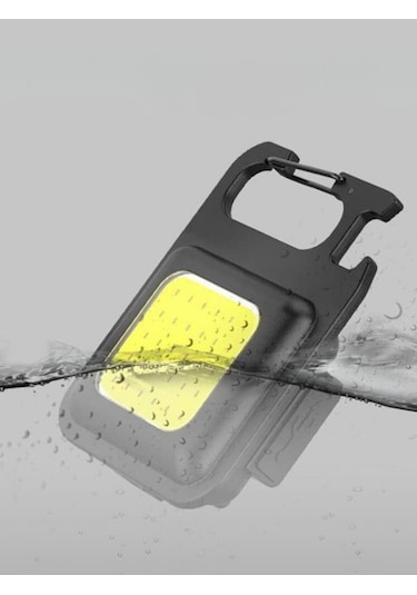 4 Adet Led Anahtarlıklı Metal Kasa El Feneri Cep Boy Cob 800mah Siyah