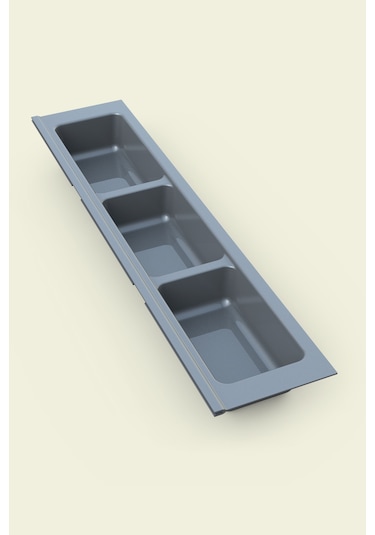 Mutfak Çekmece Içi Kaşıklık, Antrasit Üç Bölmeli Modül 11cm X 48cm Antrasit