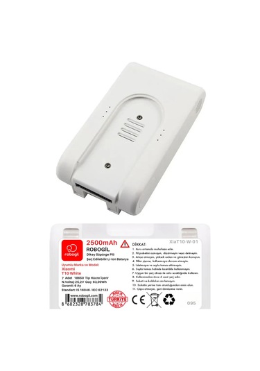 Xiaomi T10 White Handheld Cordless Vacuum 2500mah Uyumlu Pil Paketi / Bataryası Xiat10-w-01