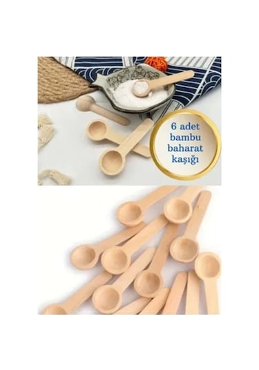 Konak Züccaciye Bambu 6lı Baharat Kaşığı