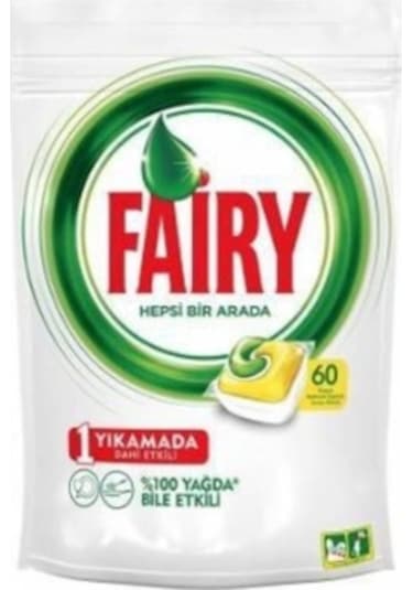 Fairy Hepsi Bir Arada Limon Kokulu Bulaşık Makinesi Deterjanı 4 x 60 Tablet