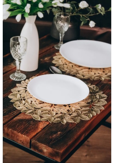 Aromaflow Masa Örtüleri "dallar" 4 Parça 162930430 Altın Rengi