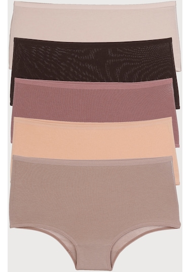 Kadın Külot 5 Li Paket Yüksek Bel Vizon 93001 R21 Vizon