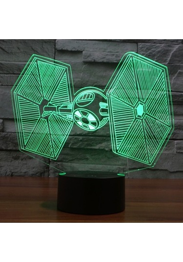 Sones Tıe Fighter Stil 3d Dokunmatik Anahtarı Kontrol Led Işık, 7 Renk Renk Değişikliği Yaratıcı Görsel Stereo Lamba Masa Lambası Gece Lambası Çok Renkli