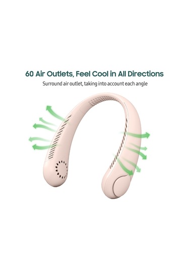 Vkemall Taşınabilir Boyun Fanı - 3 Hızlı Şarjlı 1800mah Pil İle Spor Ve Seyahat İçin