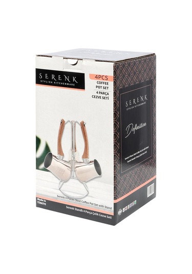 Serenk Definition Standlı 4  Parça Çelik Cezve Seti