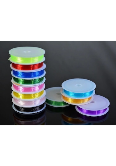 10 Adet. Renkli Misina. 1 Mm. Silikon Misine. Esnek. El İşi Takı.