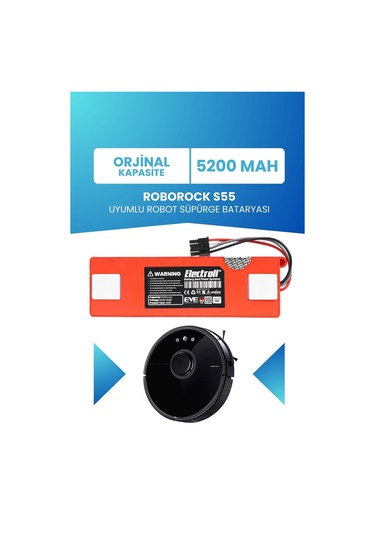 Roborock S55 Uyumlu Batarya 5200mah Pil Kutulu Robot Süpürge Bataryası