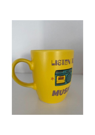 Listen To Music Sarı Kupa Bardak Çok Renkli