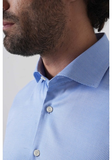 Bisse Erkek Uzun Kollu Regular Fit Mavi Klasik Gömlek Gmars252161 E35 Mavi