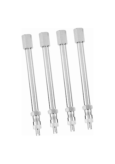 Yaleker Kamyon, Otobüs, Kamyonet İçin 100mm Krom Lastik Valfi Uzatıcı Çift Tekerlek Adaptörü 4 Adet - Kolay Enflasyon, Dayanıklı Malzeme