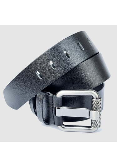 Rich Smith %100 Hakiki Deri Kemer Erkek Spor Krom Roll Toka 4,2 C Siyah