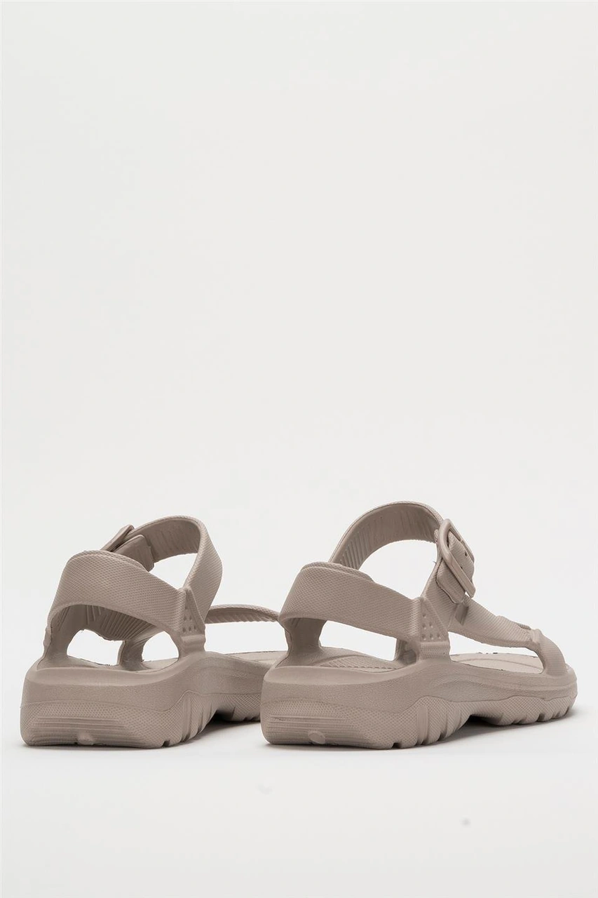 Unisex Eva Spor Kaymaz Yürüyüş Sandaleti Vizon Vizon