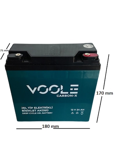 Voole 12v 24 Ah Elektrikli Bisiklet Jel Aküsü 6lı Set