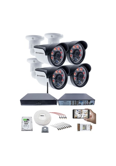 4 Kamera Seti - 5mp Full Hd Güvenlik Kamerası, 1080p, 6 Atom Led