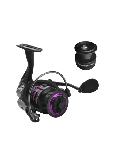 Kosona Black Thunder 1000 Ultralight Metal Kafa Spinning Olta Makinesi - 5+1 Balata, 22lb Sürtünme, Ek Plastik Bobin, Uzun Atışlı