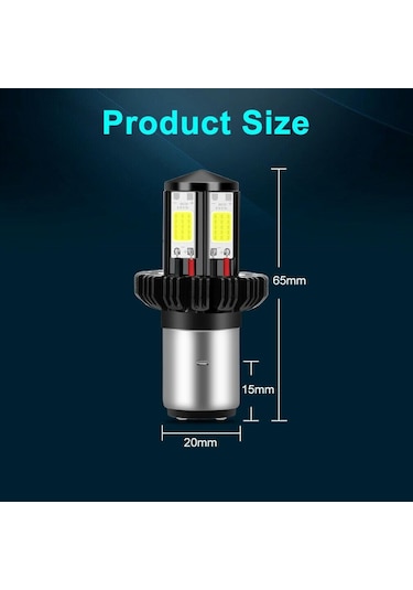 Motosiklet Kafa Lambası Ampulleri H6 Ba20d H4 Led Hi Lo Işın Moto Led Far Motosiklet Led Lambalar Dönüşüm Kiti Ampuller 1200lm 6000 K Ba20d H6