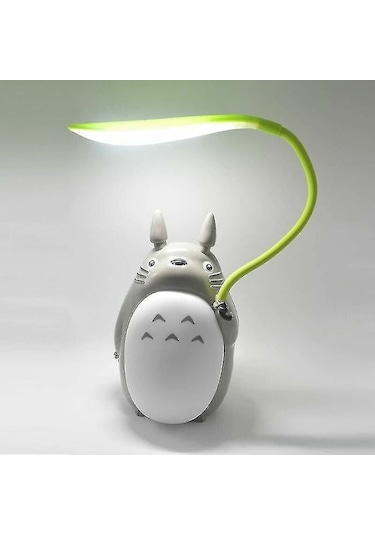 Totoro Çizgi Film Usb Masa Lambası, Yaratıcı Çift Amaçlı Gece Lambası Beyaz Çinçila Göbeği Çok Renkli