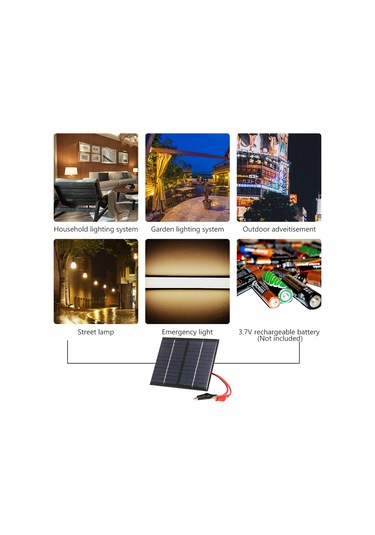 Geeroyoo 1.5w 12v Polikristal Güneş Paneli + Timsah Kelepçesi, Güneş Enerjisi Şarj Cihazı, Bahçe Aydınlatma, Acil Durum Işığı, Çeşme Pompası İçin