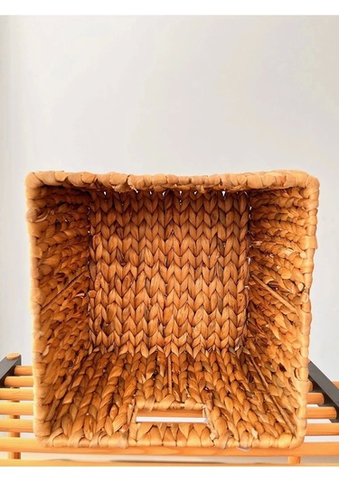 Dekoratif Kare Hasır Düzenleyici Sepet 3 Lü