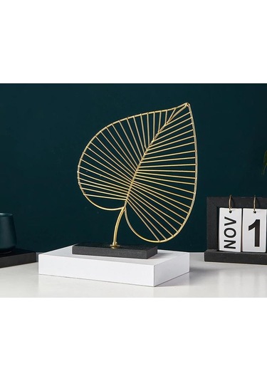 Cajuart Modern Metal Kalın Yaprak Ferforje Ev Masa Ofis Dekor Süs