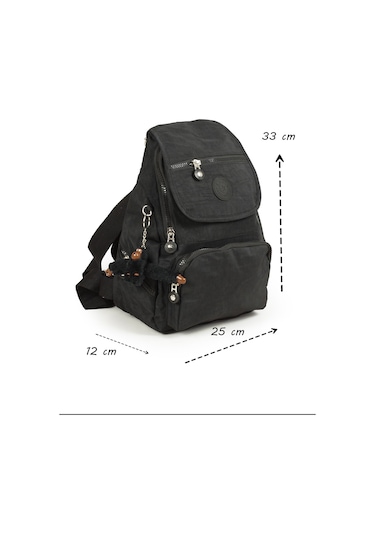 Küçük Boy Krinkıl / Klinkır Su Geçirmez Uzun Askılı Çok Gözlü Günlük Kadın Sırt Çantası Siyah 12-4g Siyah