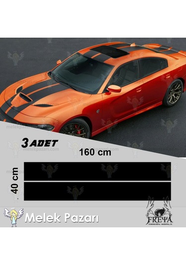 160 x 40cm-Şerit Araba Kaput Sticker, Yarış Şeridi Oto Sticker
