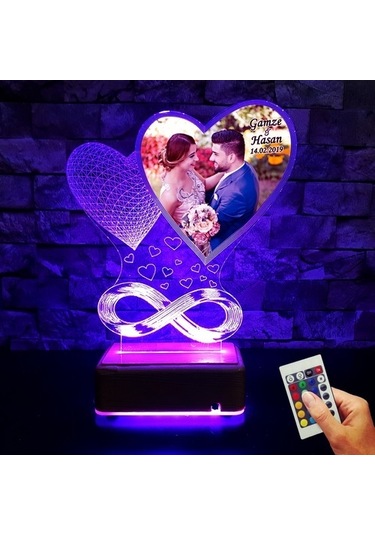 Yıldönümü Hediyesi Resimli Led Lamba Sevgiliye Hediye