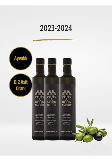 Green Amour Soğuk Sıkım Ayvalık 0.2 Asit 3 x 500 ML