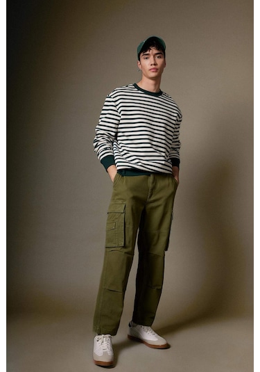 DeFacto Pantolon Wide Leg Fit Geniş Kalıp Normal Bel Geniş Paça Kargo Cepli B1915AX24SPKH262