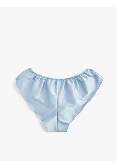 Koton Rahat Kalıp Yüksek Bel Saten Şort Külot Mavi 5wlk30188mk Mavi