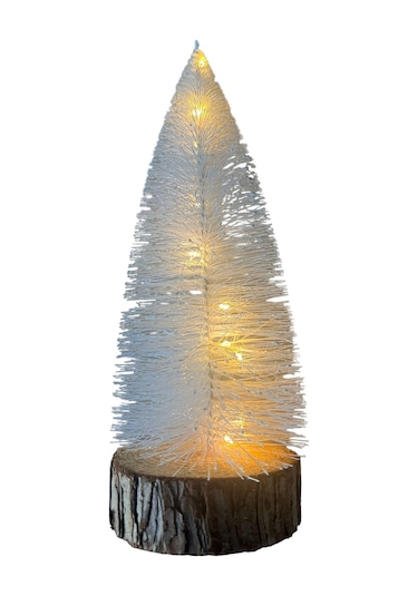 Beyaz Çam Ağacı Led Işıklı Dekor Gün Işığı