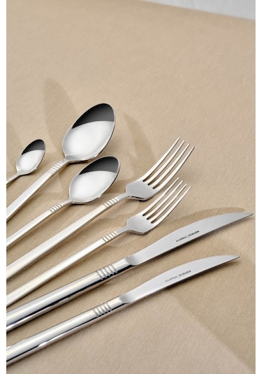 Karaca  Elegance Nil Platin 12 Kişilik 84 Parça Çatal Kaşık Bıçak Takımı